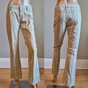 Vintage Y2K Arizona Jean Company Hipster Striped Denim Low Rise Flare Size 5